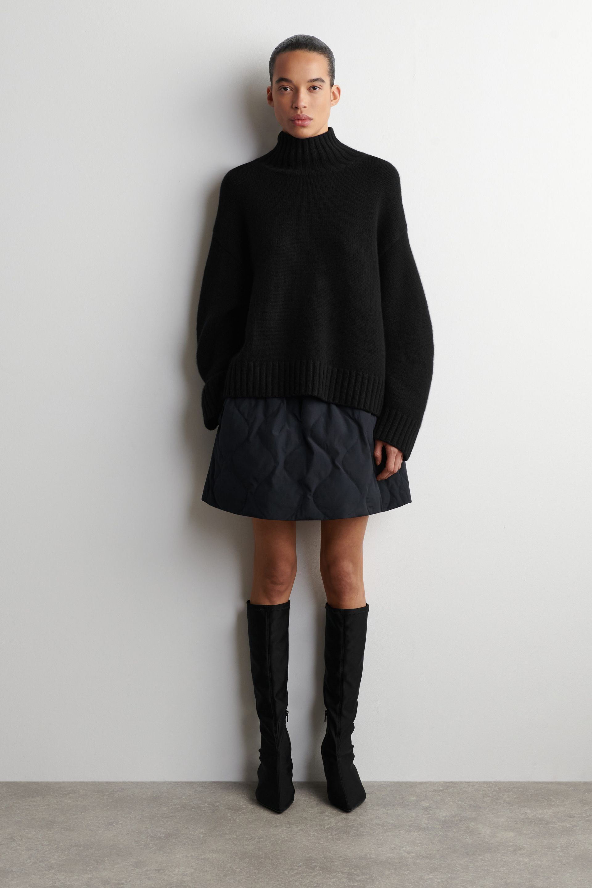 Quilted Down Mini Skirt