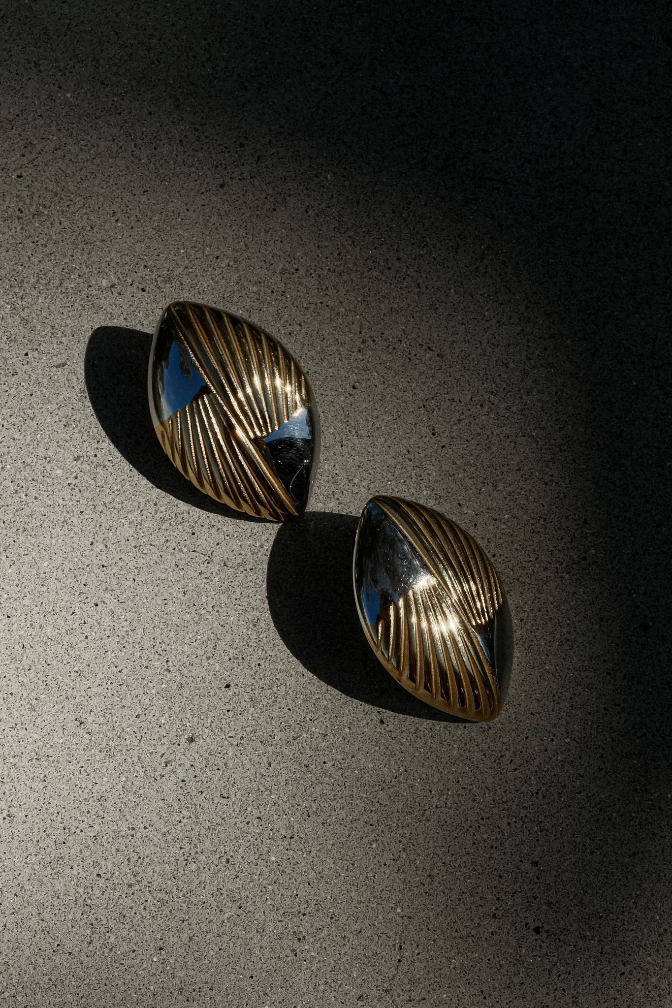 Meshki, Mixed Metal Oval Earrings