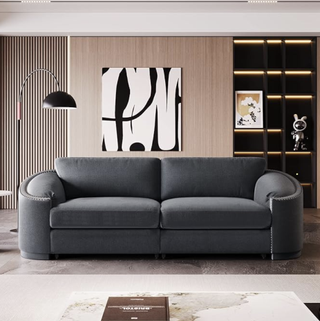 Gray semi curved design modern sofa from Amazon.