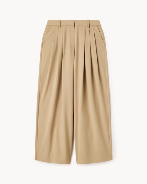 Triple Pleated Wide Trousers