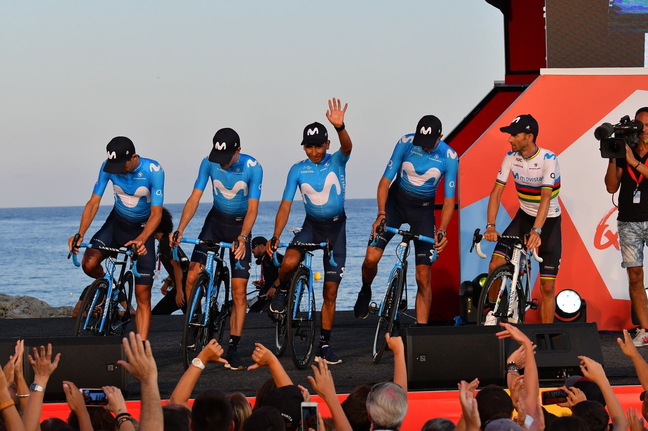 Movistar Team on the stage
