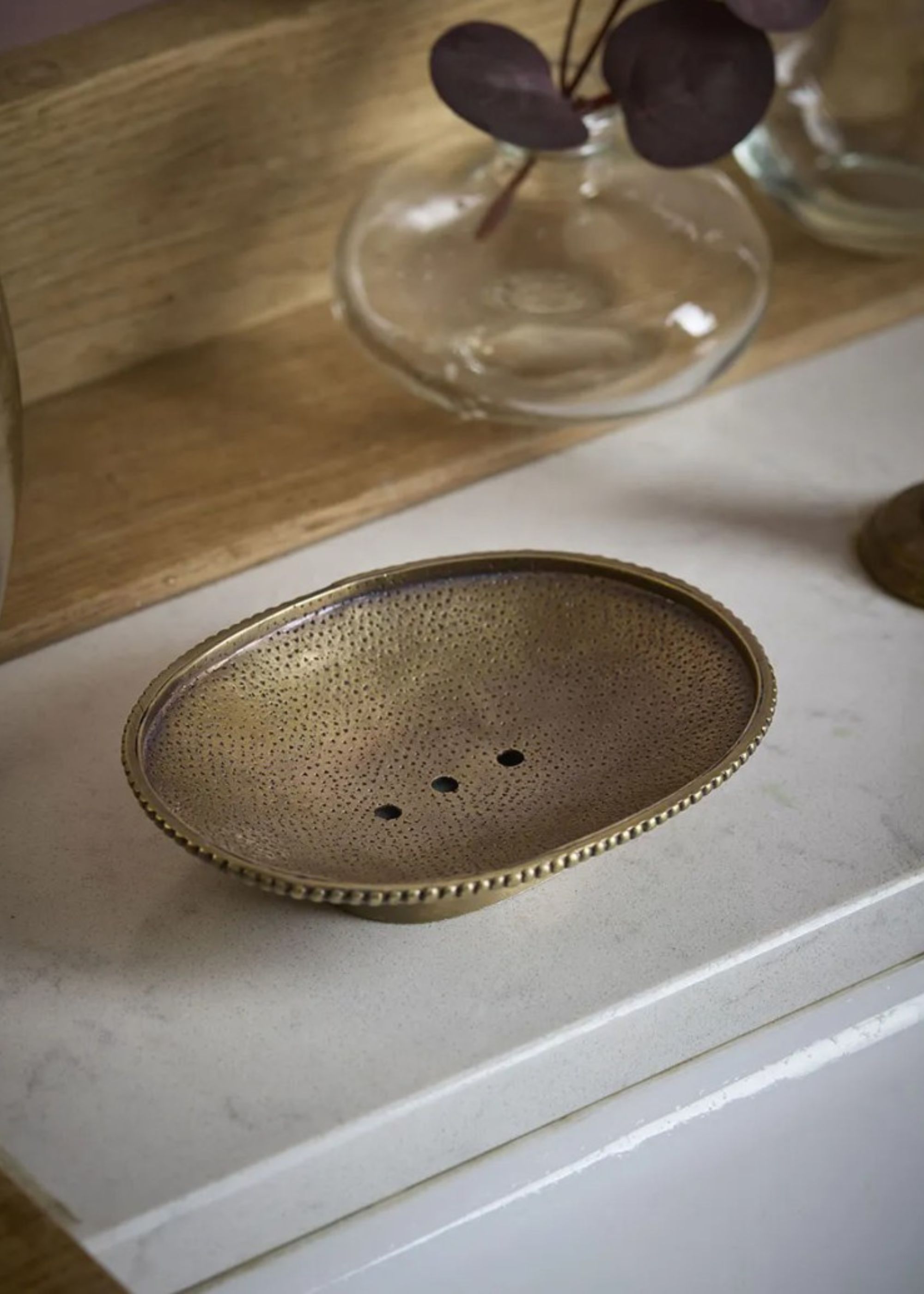 Cox &amp;amp; Cox, Textured Brass Soap Dish