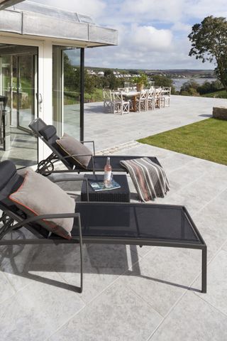 Milan tumbled outdoor limestone, from £70.80 per square metre, Mandarin Stone