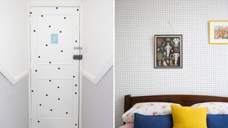 compilation of two rooms showing spots and dots as a pattern to avoid in your home