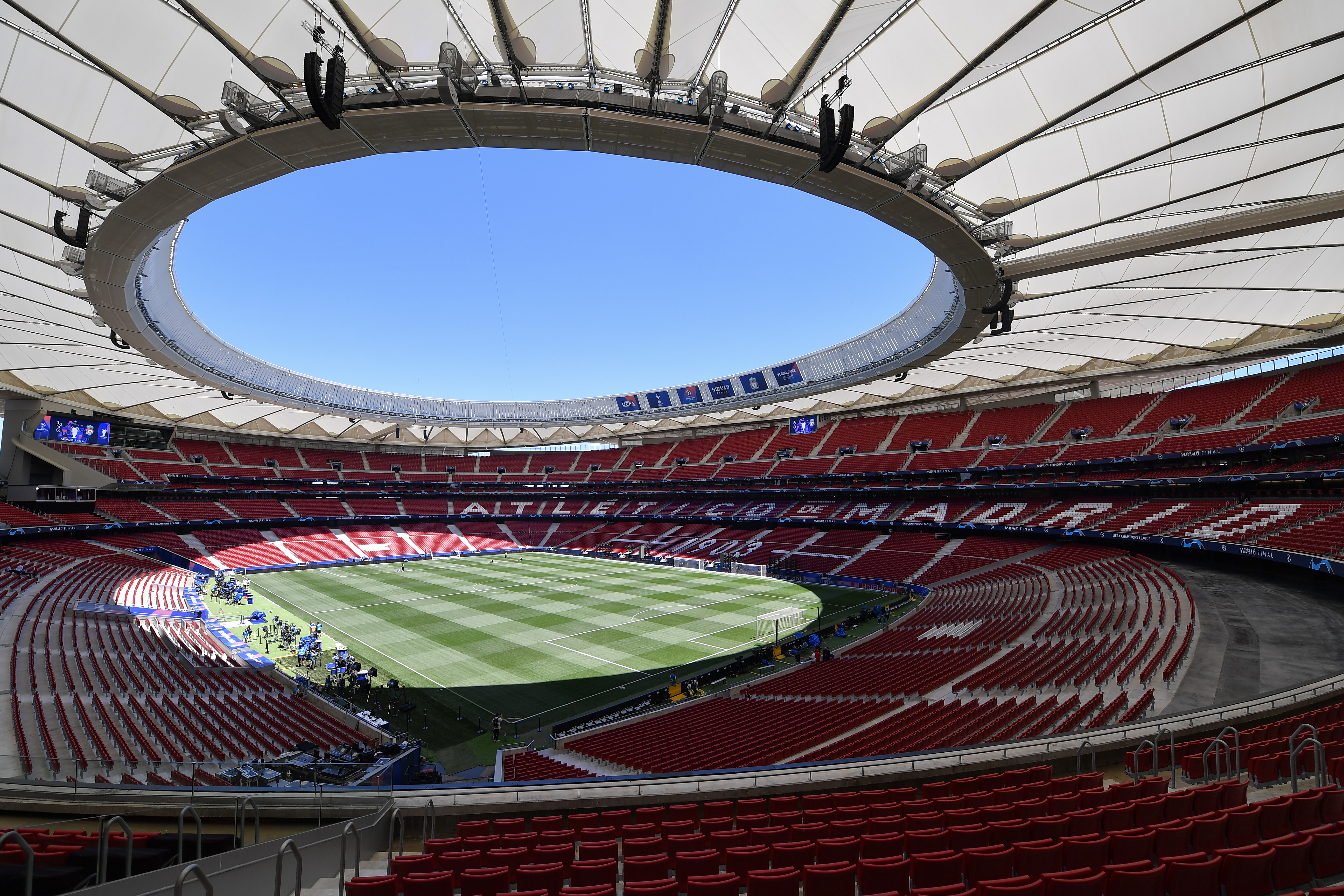 General view of Atletico Madrid's Metropolitano Stadium ahead of the 2019 Champions League final between Liverpool and Tottenham.