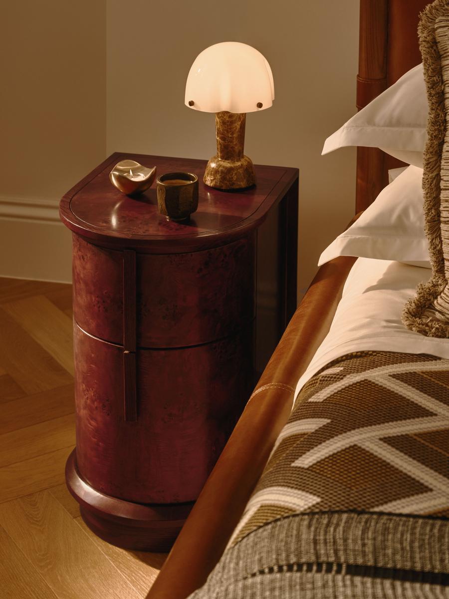 Avery Bedside Table, Bordeaux