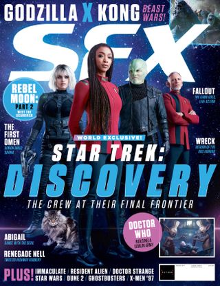 Michael Burnham and three new Star Trek: Discovery characters on the cover of SFX.