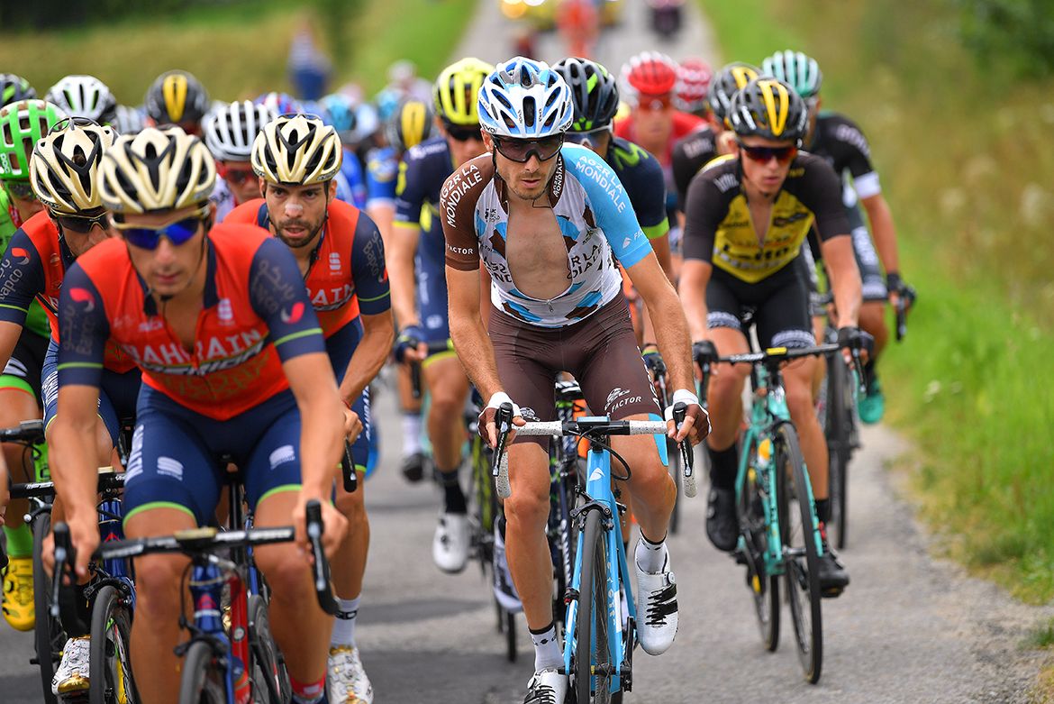 Hubert Dupont in the peloton at the Tour de Pologne