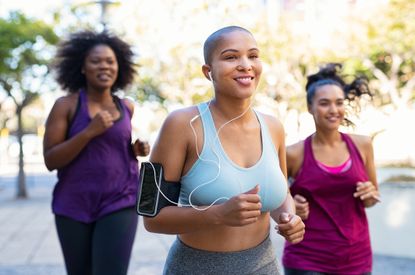 Running benefits: Group of women jogging
