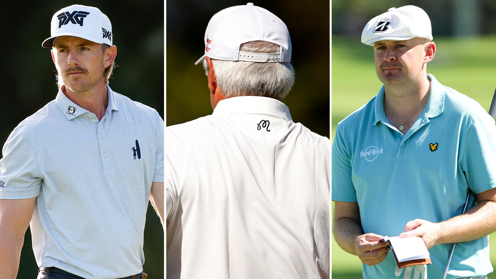 Jake Knapp, Fred Couples and Harry Hall walk off the fairway