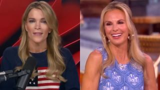 Megyn Kelly speaks on her podcast, and Elisabeth Hasselbeck is shown on The View.