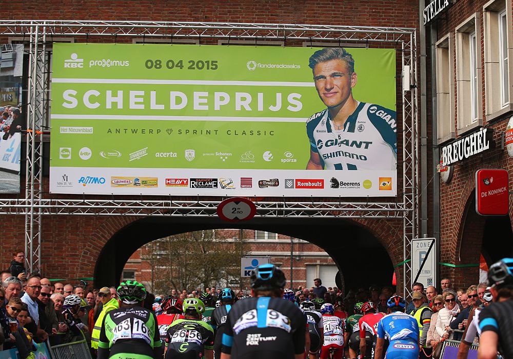 The only appearance Marcel Kittel made in the 2015 Scheldeprijs