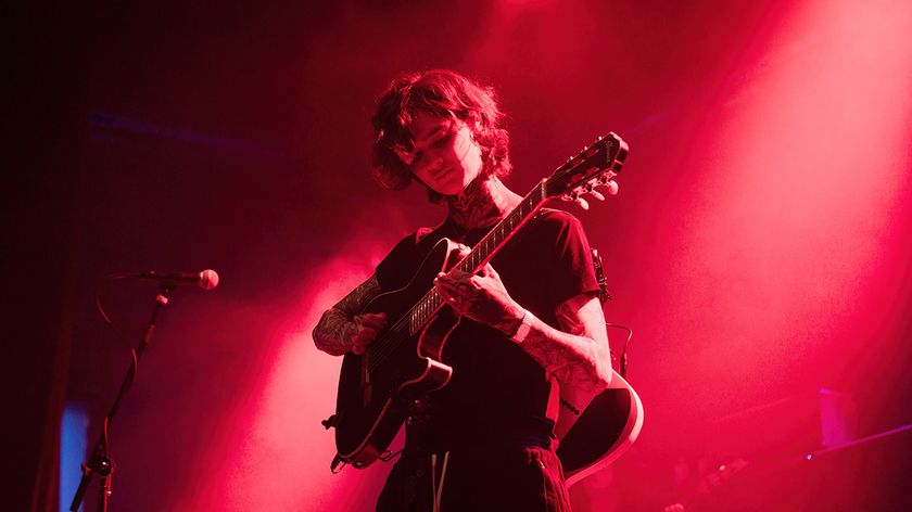 Guitarist Tim Henson of the American band Polyphia performs live on stage during a concert at the Huxleys on June 17, 2024 in Berlin, Germany