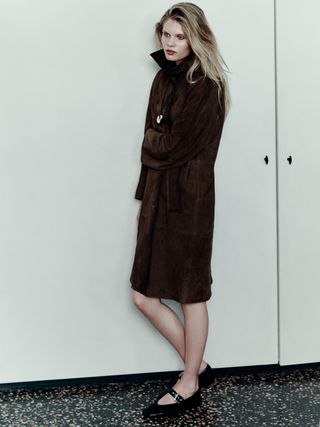 Suede Leather Trench Coat