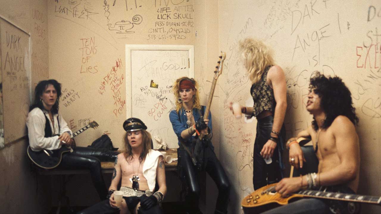 Guns N' Roses backstage in March 1986