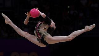 ermany's Darja Varfolomeev performs ahead of the Rhythmic Gymnastics European Championships 2024