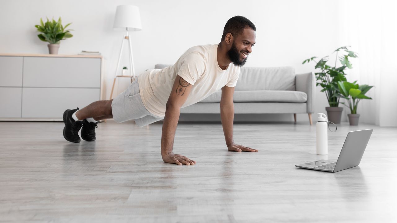 Man holding a plank position