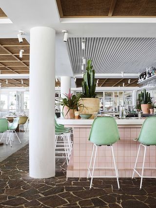 Mint green chairs at Burleigh Pavilion