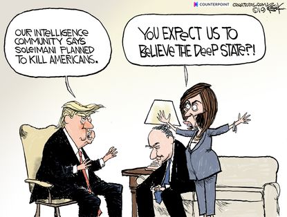 Political Cartoon U.S. Trump Iran Pelosi Schumer