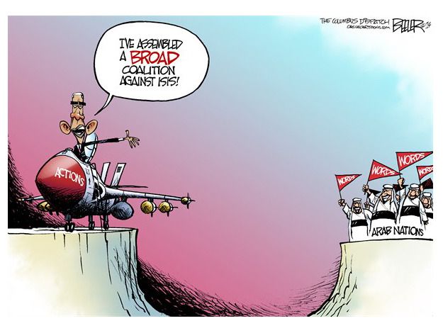 Obama cartoon ISIS coalition world