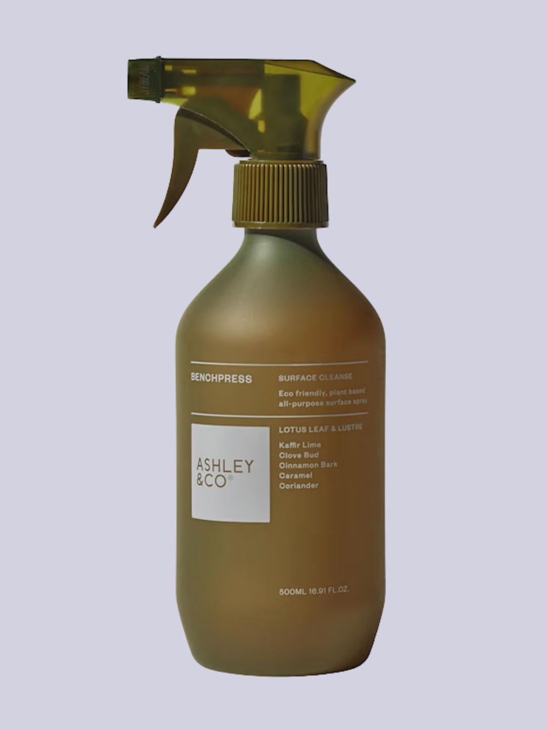 A green surface spray bottle from Ashley &amp;amp; Co