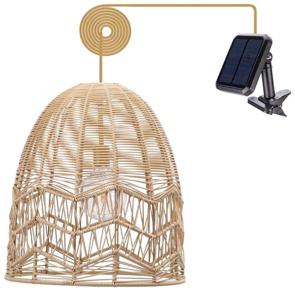Solar Outdoor Rattan Hanging Chandelier
