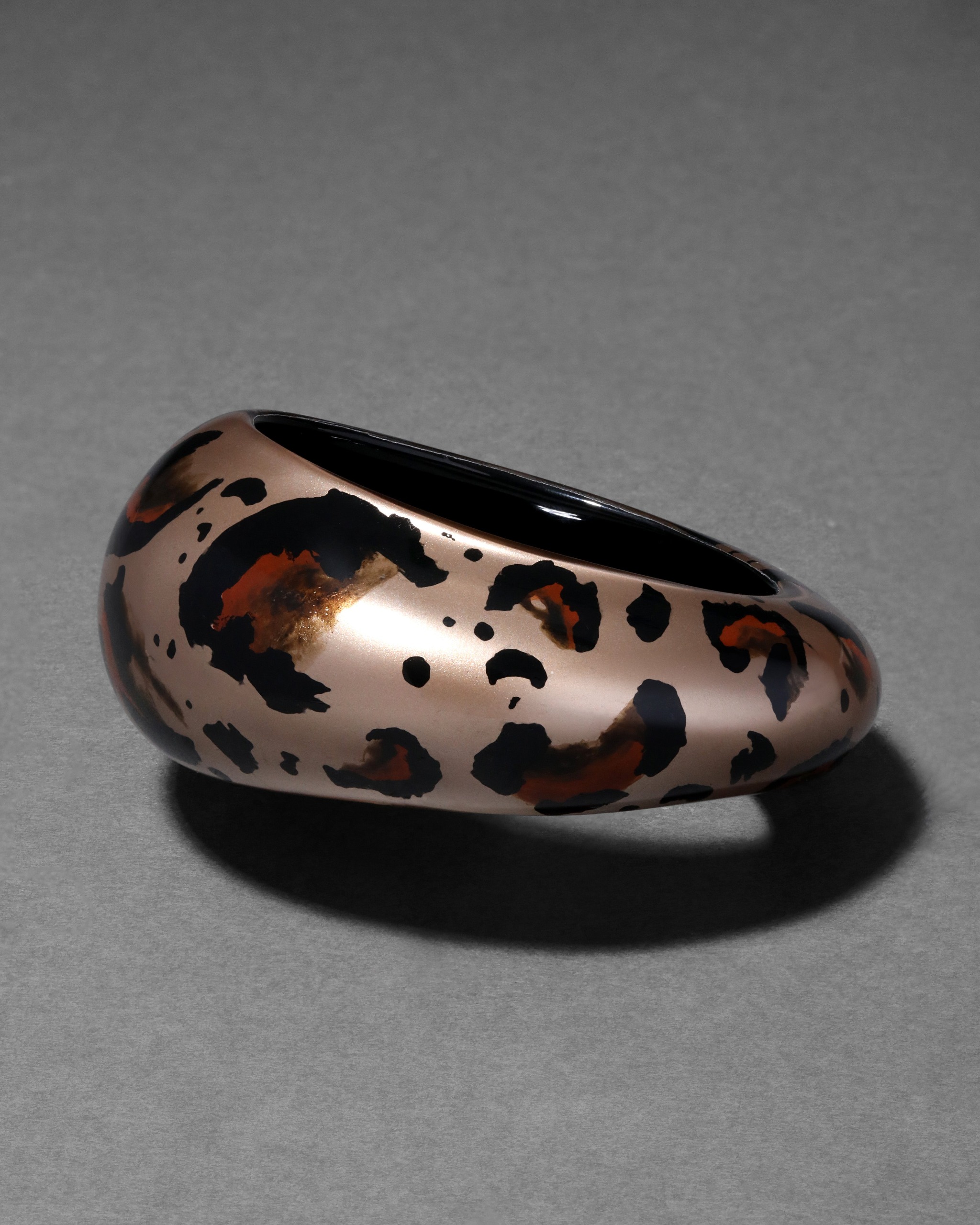 Puffy Lucite Tapered Bangle Bracelet- Leopard