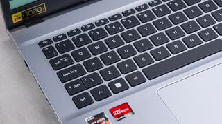 Close-up of left side of keyboard on Acer Aspire Go 15