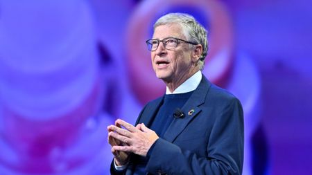 Bill Gates speaks on stage during the annual Goalkeepers NYC event.