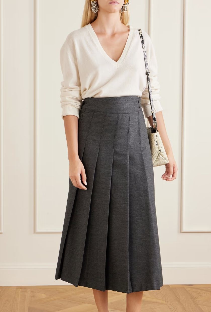 R&amp;amp;#211;HE, Pleated Midi Skirt