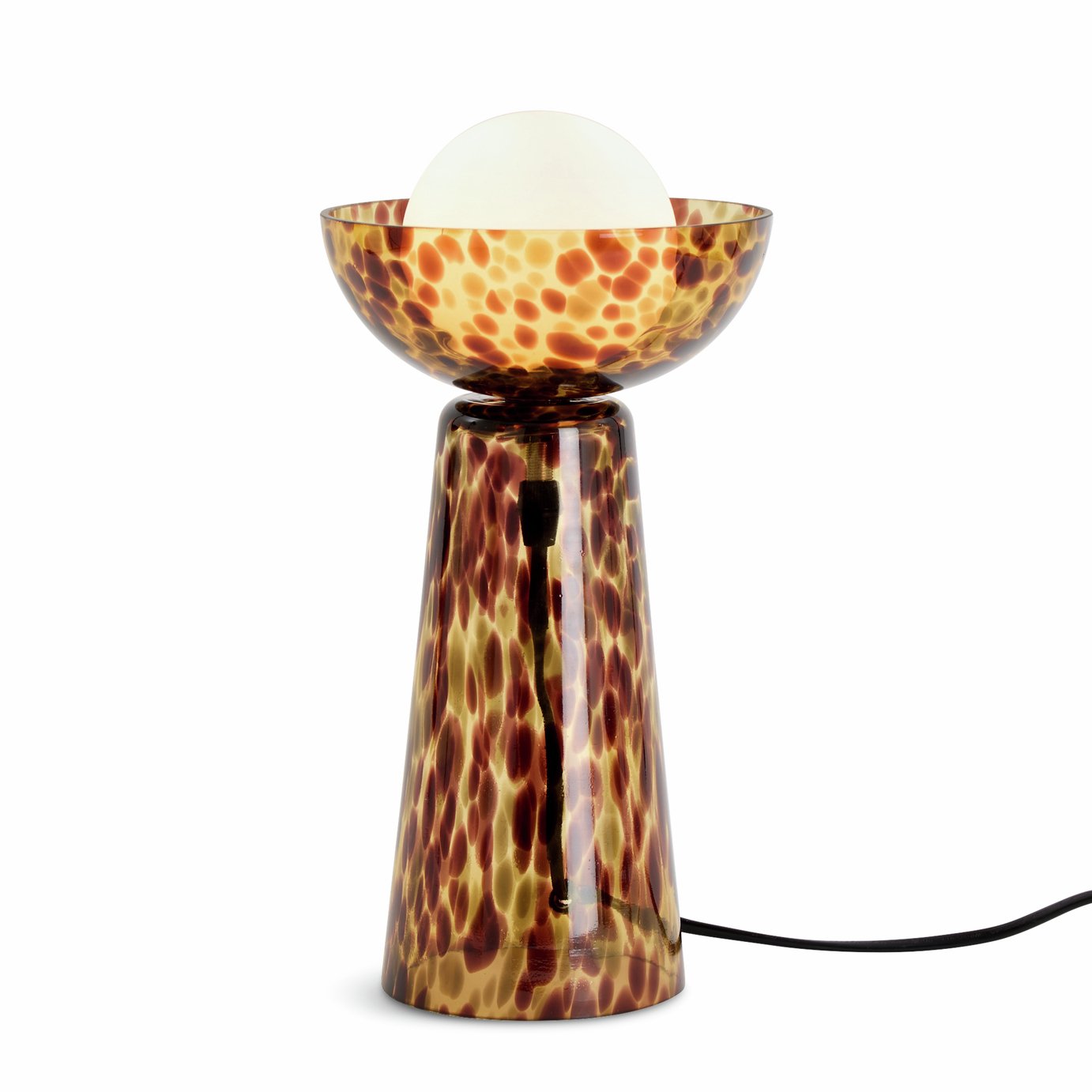 Habitat Glass Tortoise Shell Table Lamp - Brown