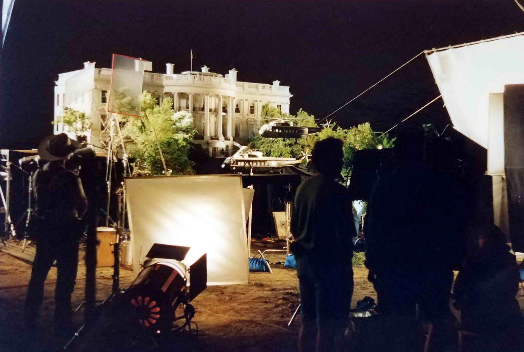 a behind the scenes shot of a sci-fi movie