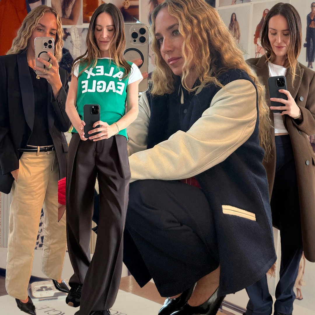 fashion collage of Alex Eagle and Olympia Gayot posing in the 2025 Alex Eagle x J.Crew collection