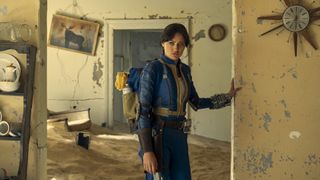 Lucy explores an abandoned, ruined home in Amazon's Fallout TV series
