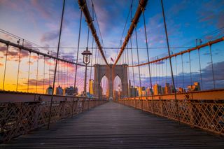 The Brooklyn Bridge, shot just after sunrise in May