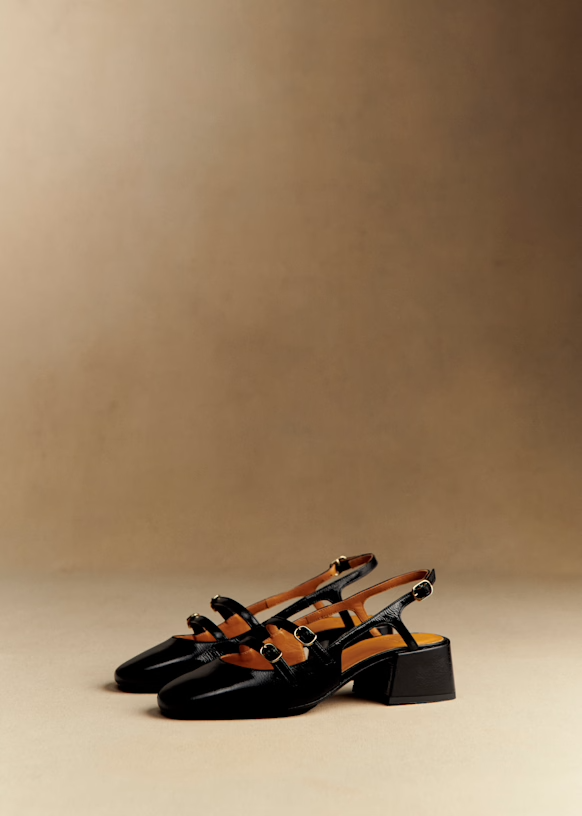 Sezane, Paula Babies in Black Patent