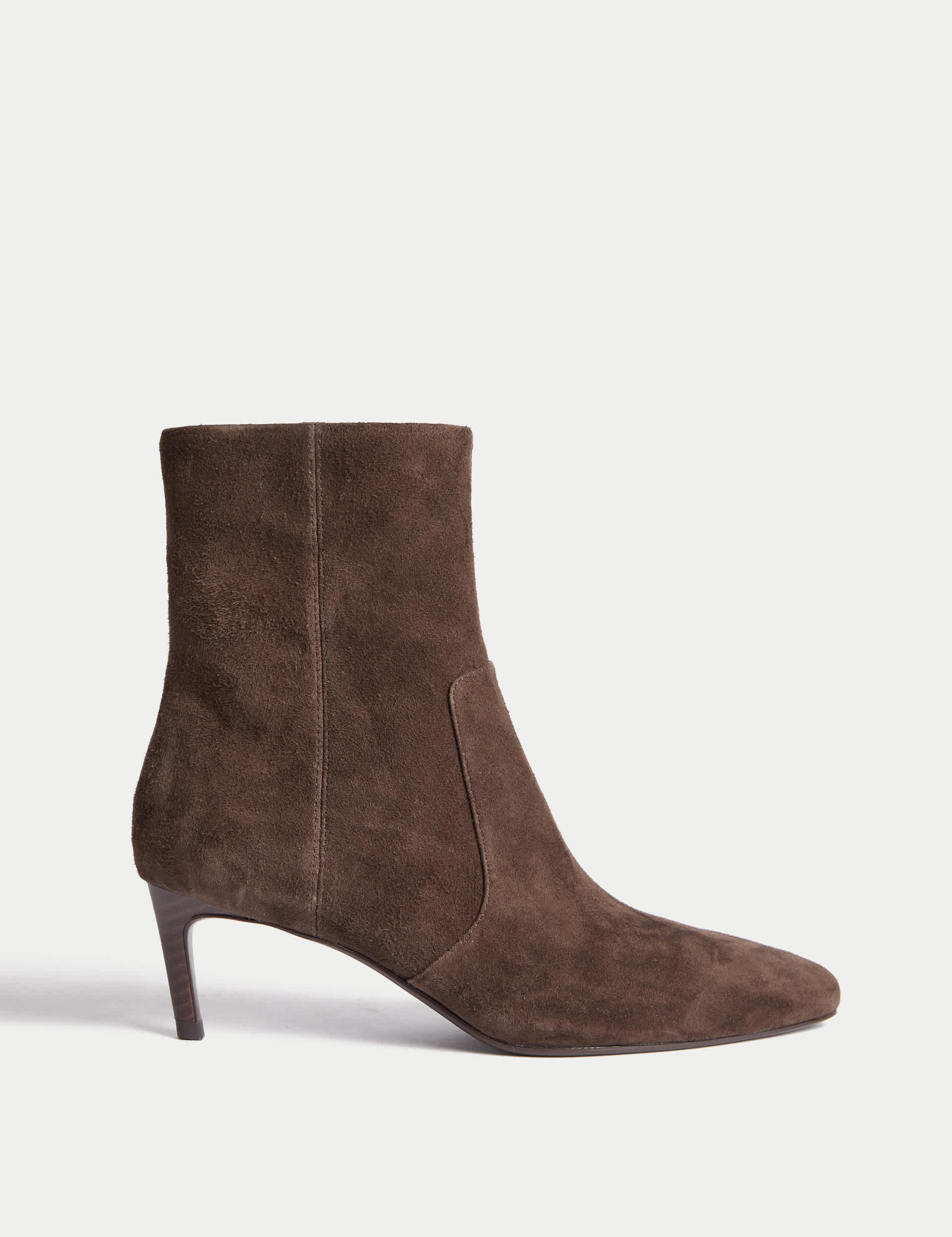 Suede Kitten Heel Pointed Ankle Boots