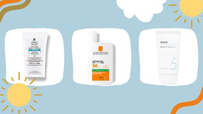 comp image of the best sunscreens for oily skin from kiehl's, la roche posay and missha