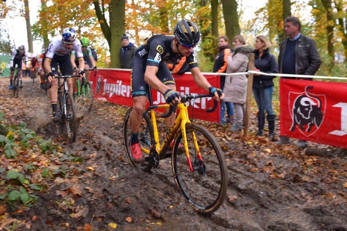 Quinten Hermans in the thick mud of Gavere