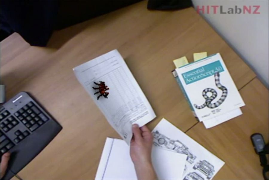 A view of the augmented reality spider phobia treatment program