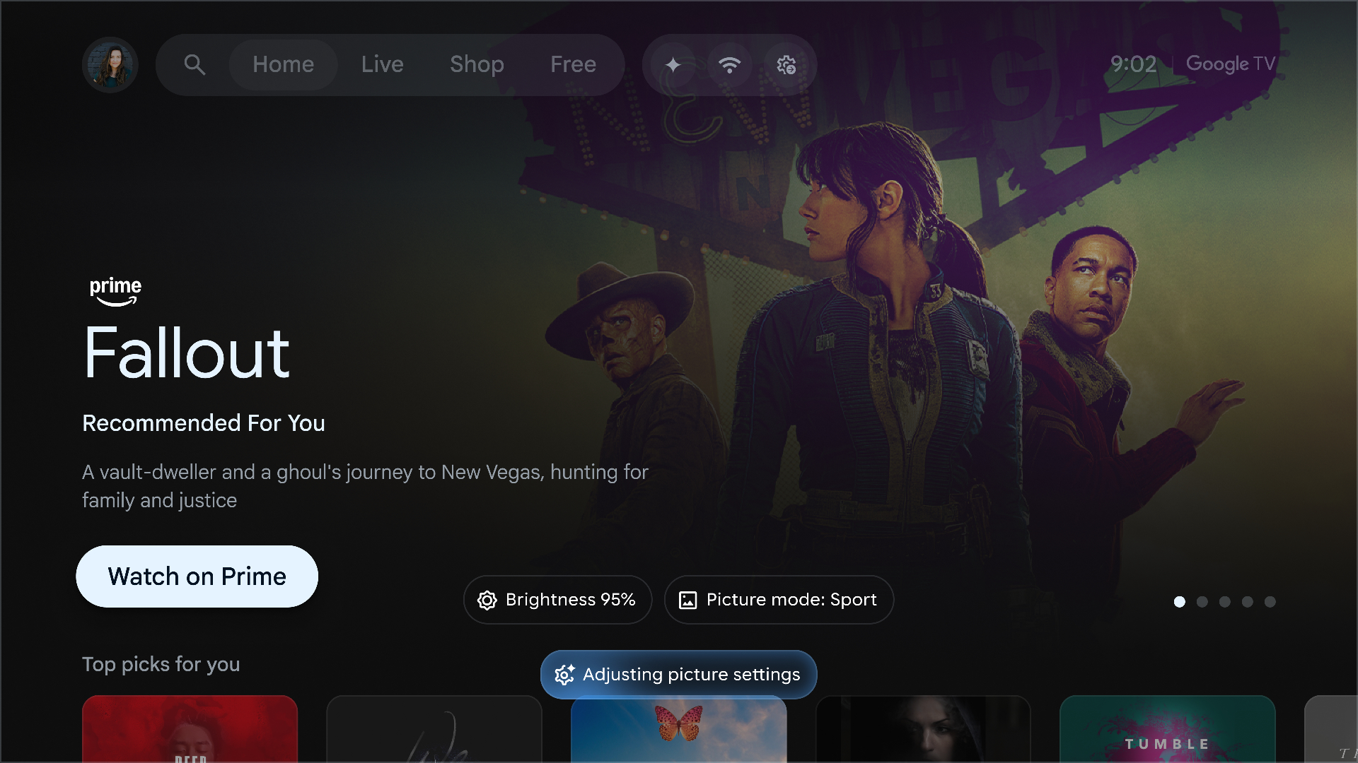 Google TV settings changes using Gemini