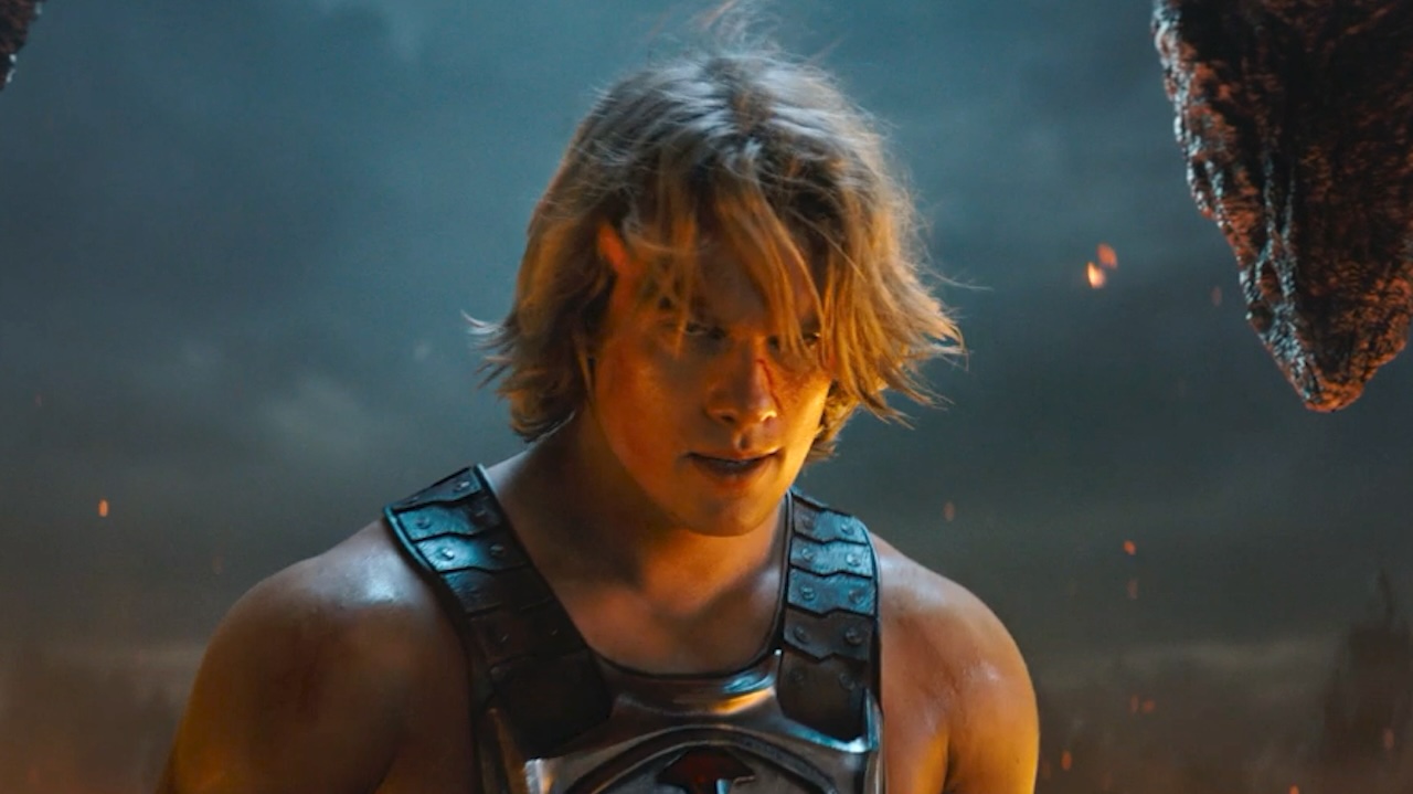 Nicholas Galitizine as He-Man looking angry in Masters of the Universe