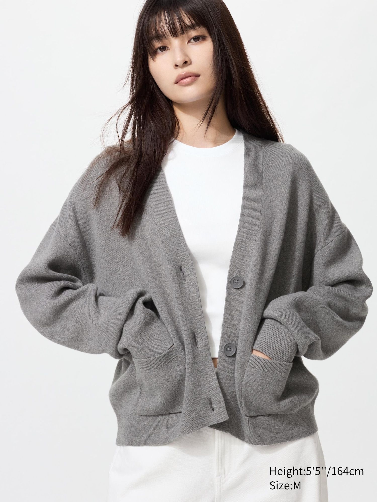 Smooth Cotton V Neck Cardigan