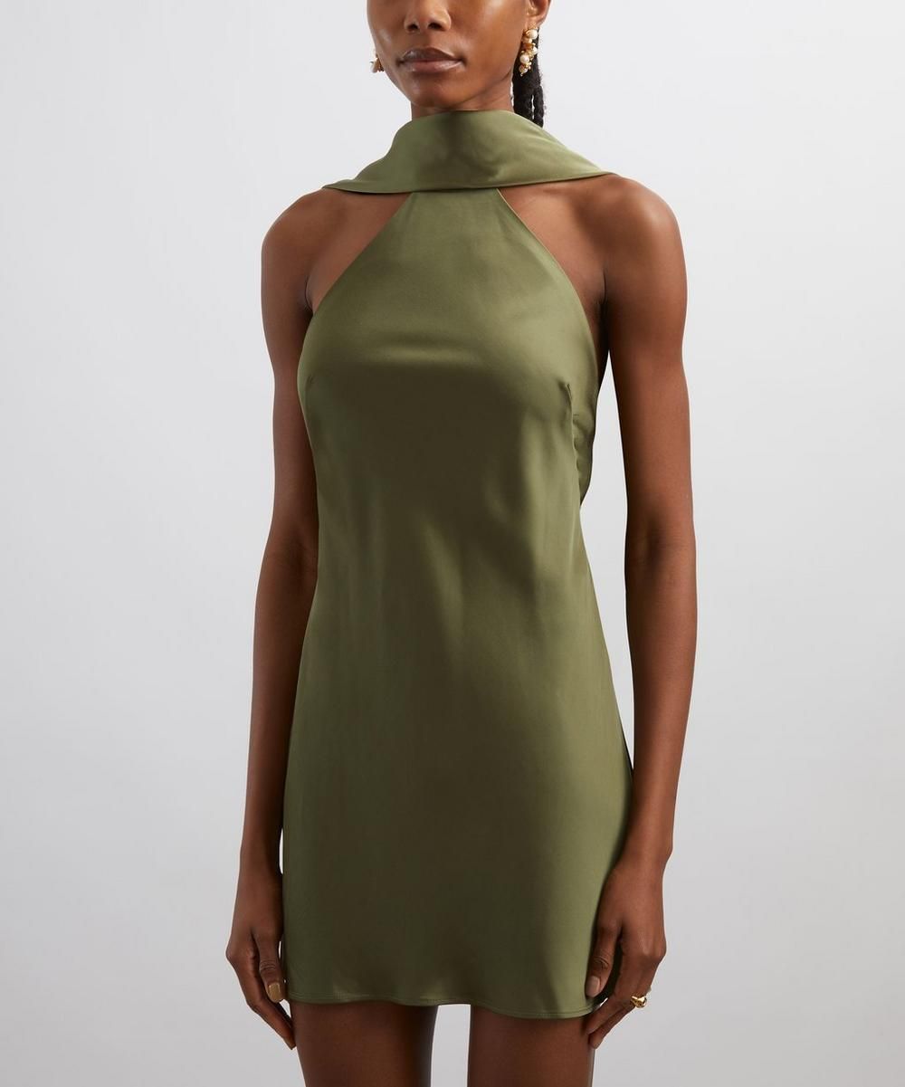 Lucile Halter Satin Mini Dress