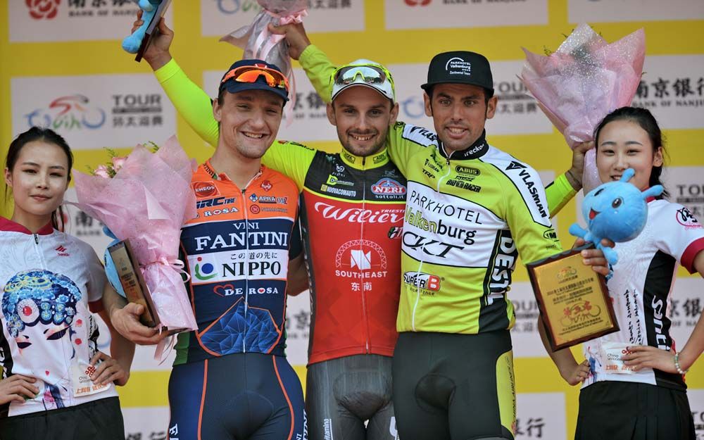 Jakub Mareczko (Wilier-Southeast) takes centre stage on the podium