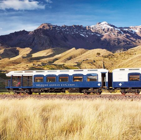 Transport, Train, Mountainous landforms, Mountain, Nature, Sky, Mode of transport, Vehicle, Railway, Highland, 