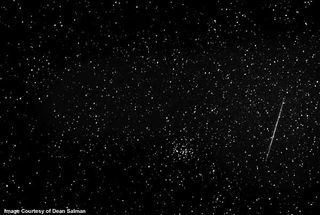 Image of a Leonid meteor in November 2002 while photographing Beehive Cluster in Coronado National forest