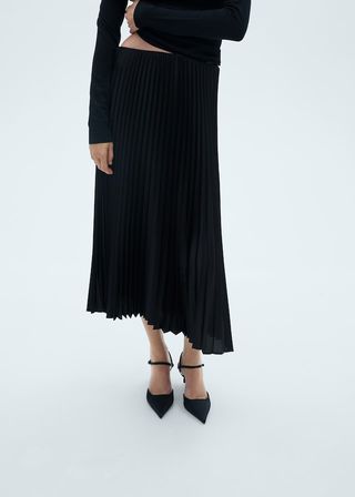 Mango pleated long skirt