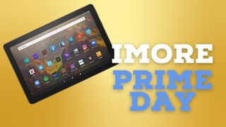 Amazon Fire HD 10 tablet on a yellow prime day deal 