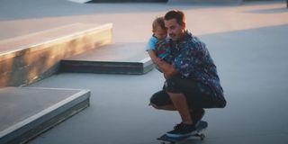 Zack Mulligan skating with his son in Minding the Gap